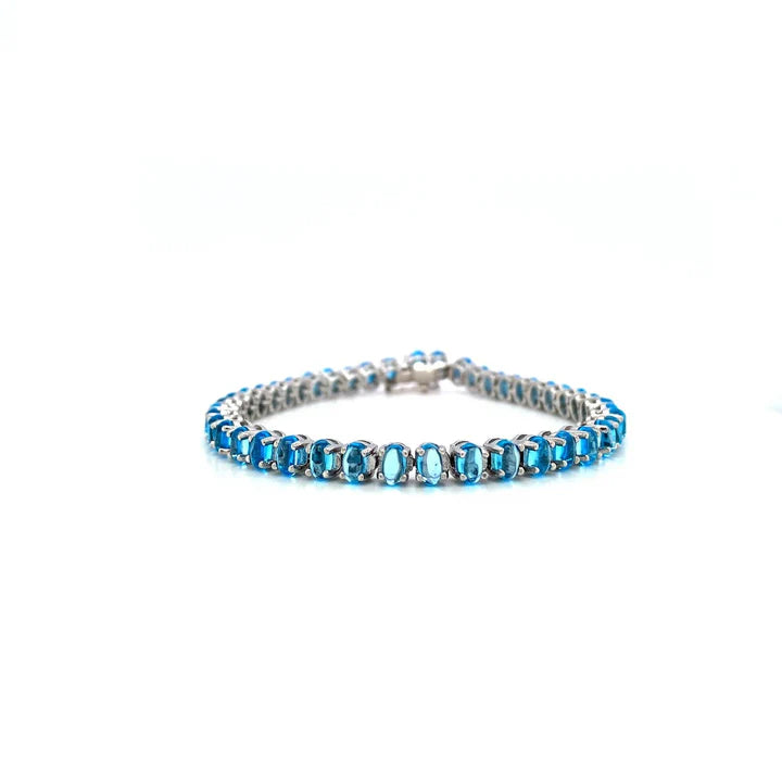 Bracciale Tennis Topazio Blu