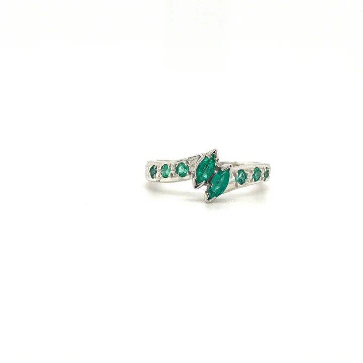 Anello Emerald Twins