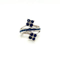 Anello Double Flower Zaffiro